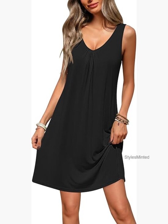 Other - Women's Sleeveless Nightgown Bamboo Viscose Sleep Dress V-Neck Tank